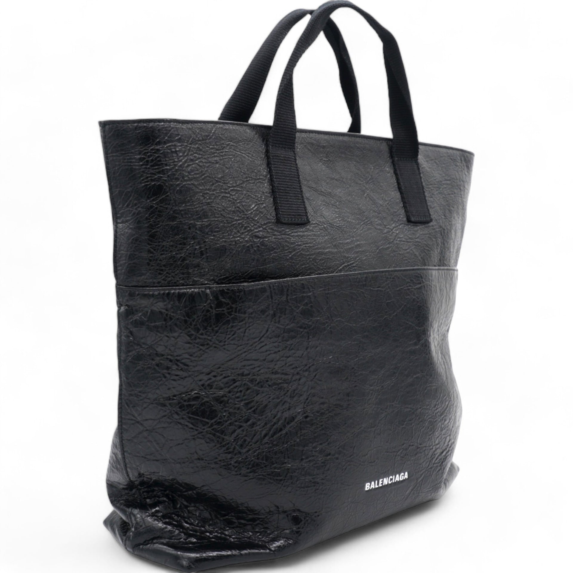 Agneau Arena Explorer Tote Bag with Strap Black