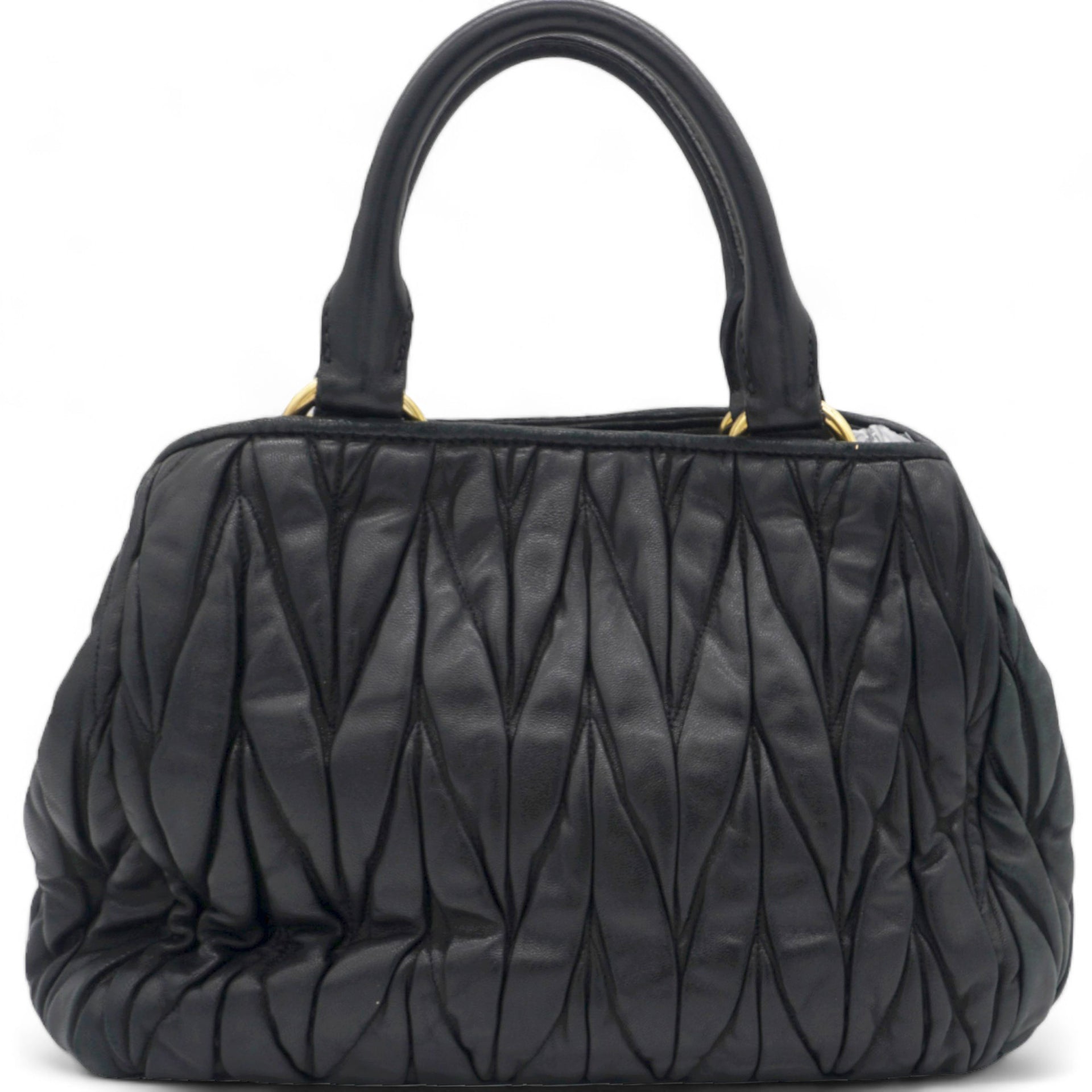 Women's Black Matelassé Tote Bag