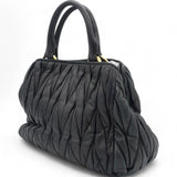 Women's Black Matelassé Tote Bag