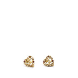 Pearl Crystal CC Heart Earrings Gold Multicolor