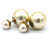 Tribal Pearl & Gold Metal Earrings Golden