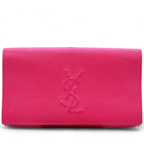 Calfskin Monogram Large Belle De Jour Clutch Lipstick Fuchsia