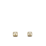 CC Square Earrings Gold Tone