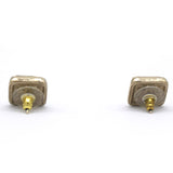 CC Square Earrings Gold Tone