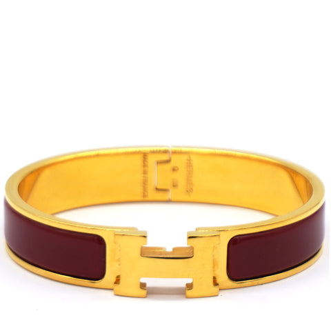 Enamel Narrow Clic Clac H Bracelet GM Rouge H