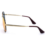 Dark Havana Brown/ Pink Mirrored Cinema Round Sunglasses