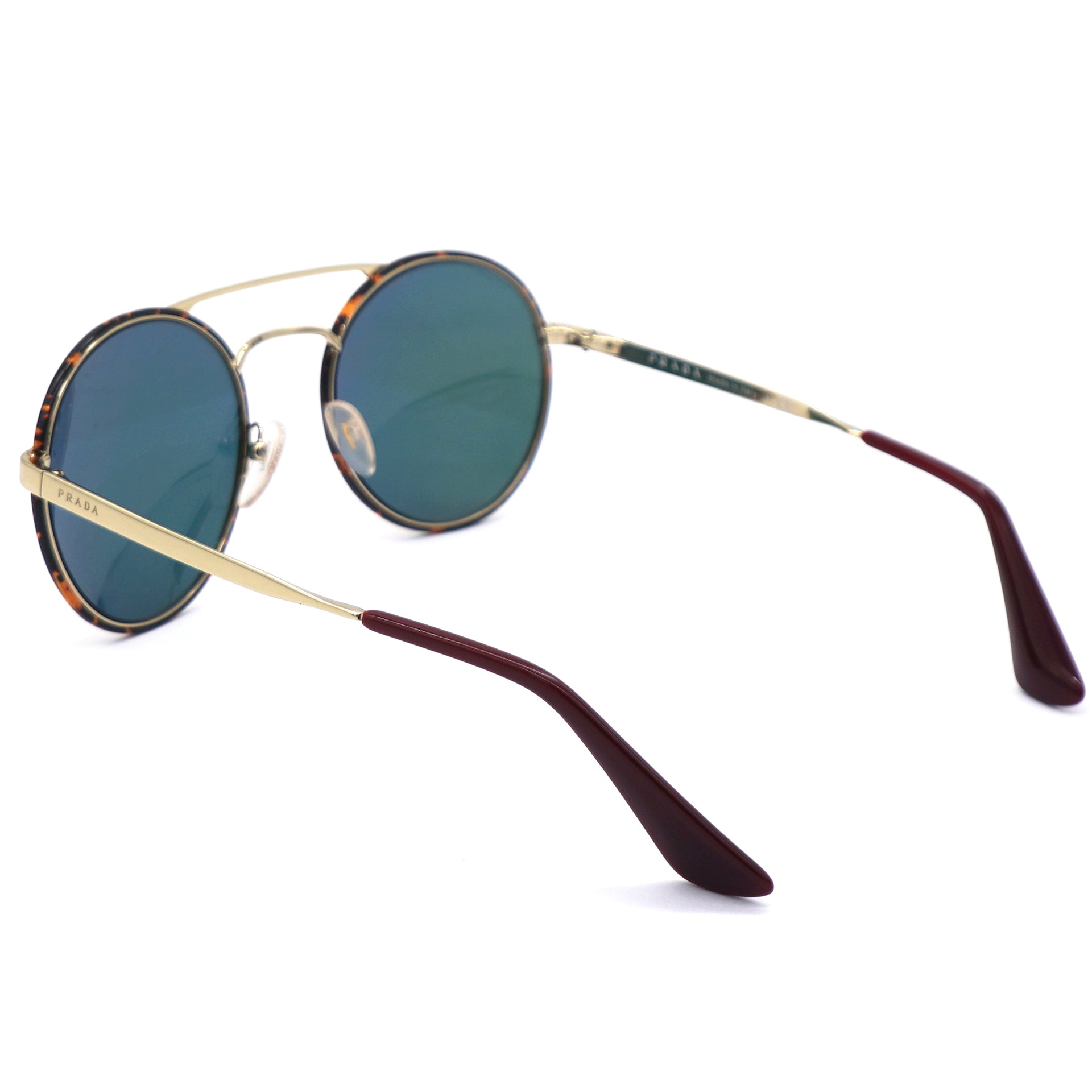 Dark Havana Brown/ Pink Mirrored Cinema Round Sunglasses