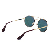 Dark Havana Brown/ Pink Mirrored Cinema Round Sunglasses