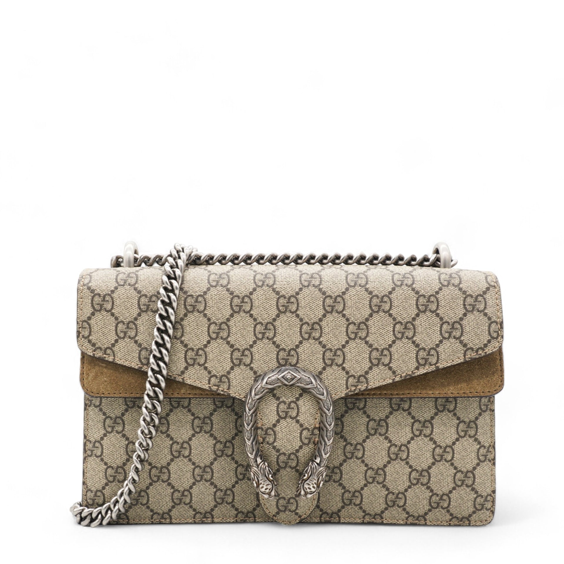 GG Supreme Monogram Small Dionysus Shoulder Bag Taupe