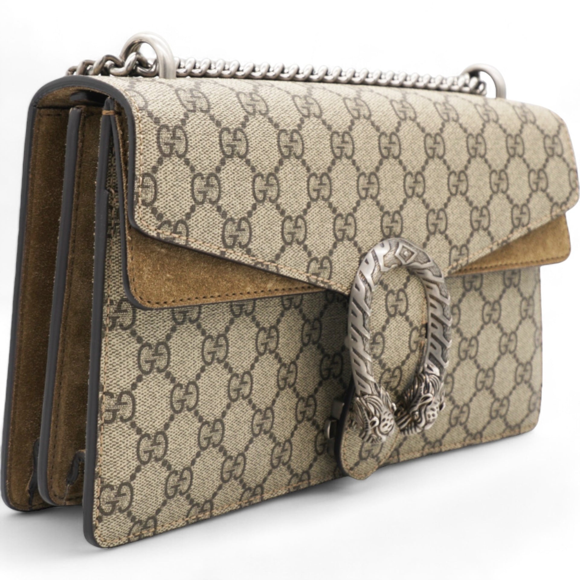 GG Supreme Monogram Small Dionysus Shoulder Bag Taupe