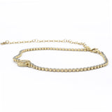 Crystal CC Chain Short Necklace Gold