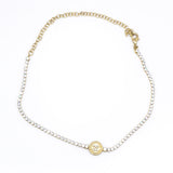 Crystal CC Chain Short Necklace Gold