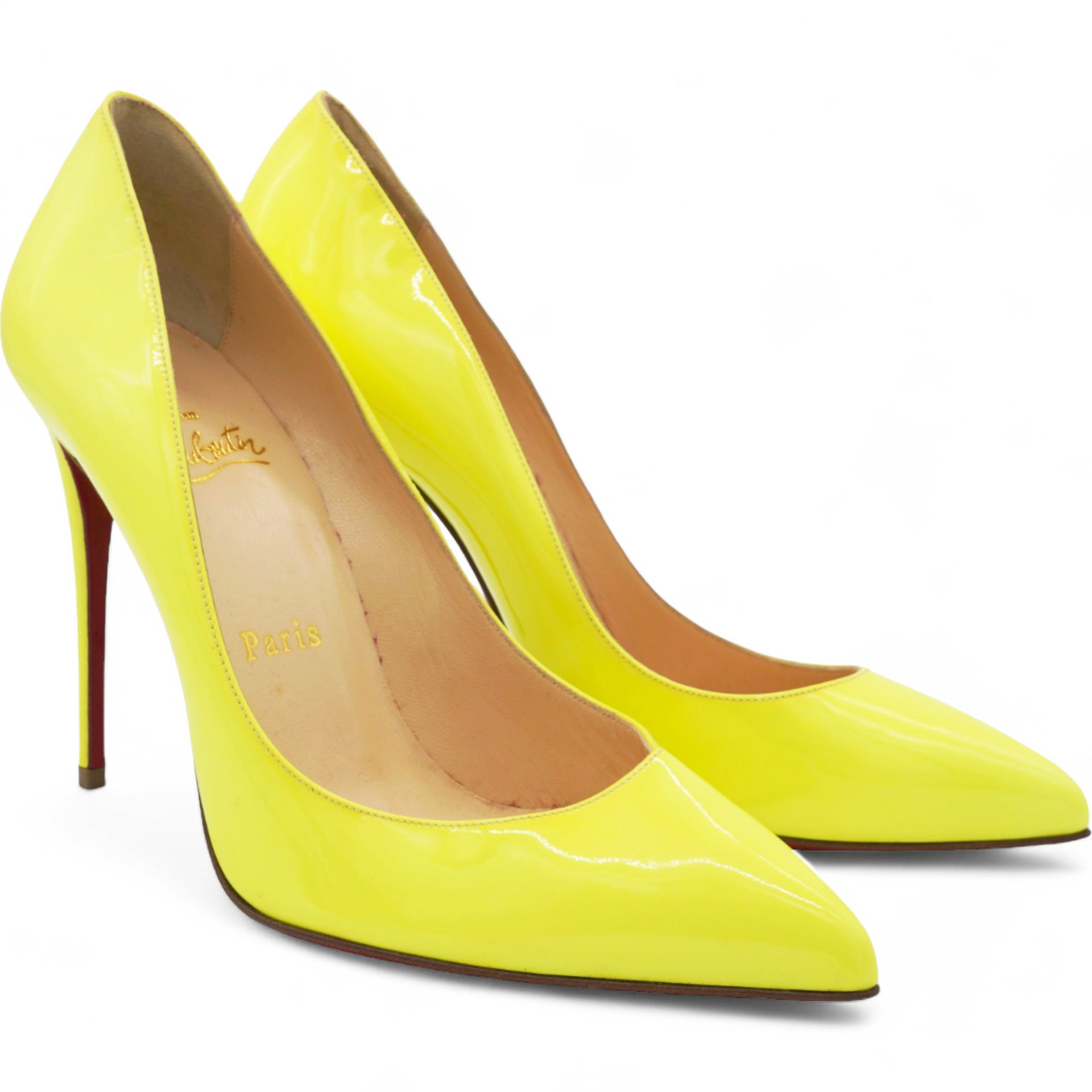 Patent Pigalle Pumps Fluo Yellow Size 37