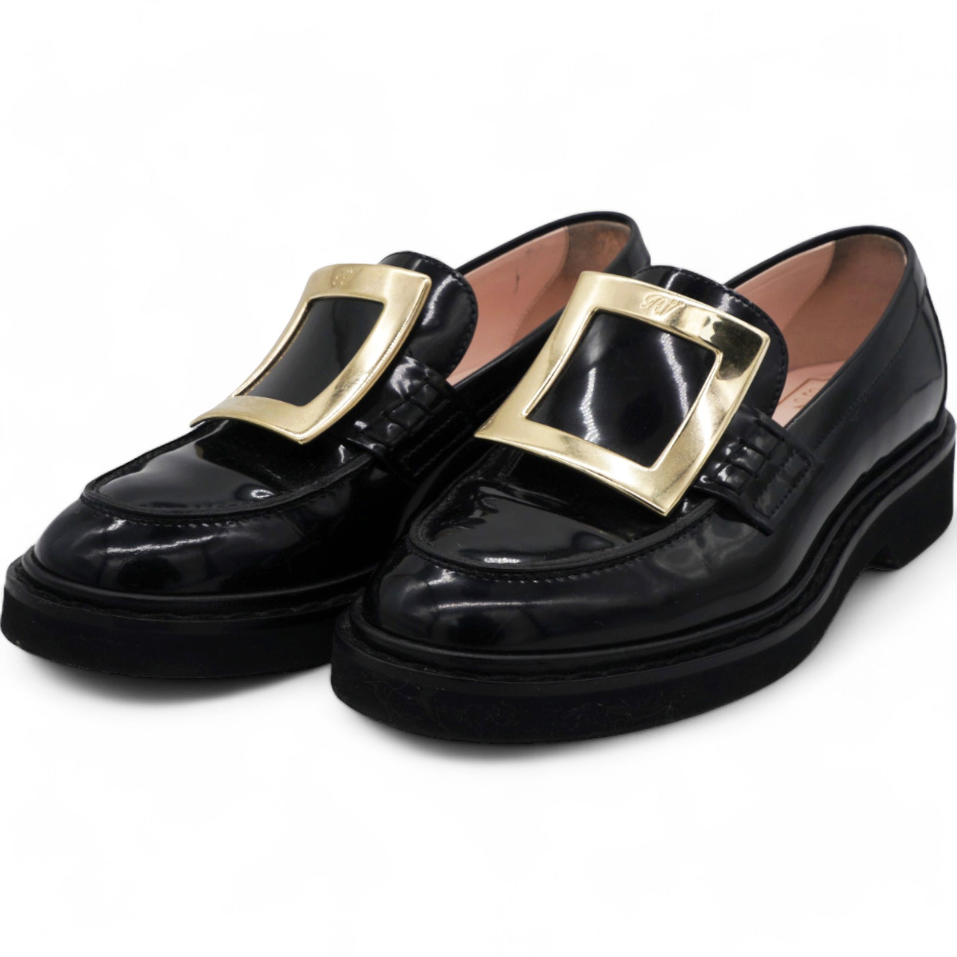 Viv' Rangers Metal Buckle Loafers in Leather 36