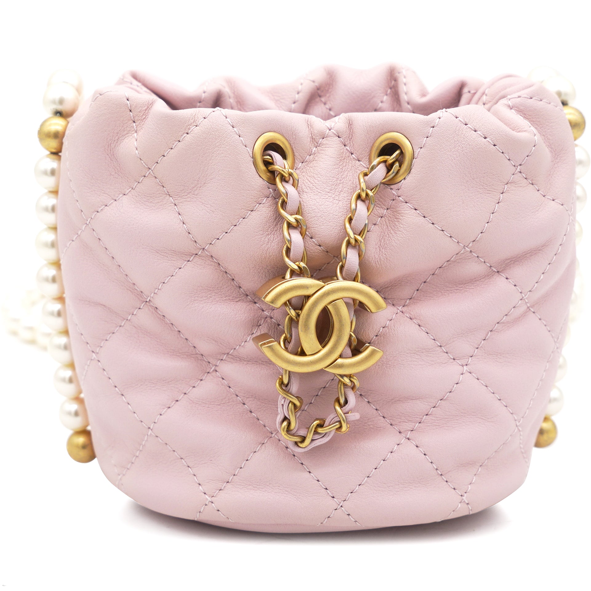 Chanel pink pearl discount bag