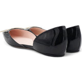 Trompette Metal Buckle Ballerinas in Patent Leather 36.5