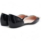 Trompette Metal Buckle Ballerinas in Patent Leather 36.5