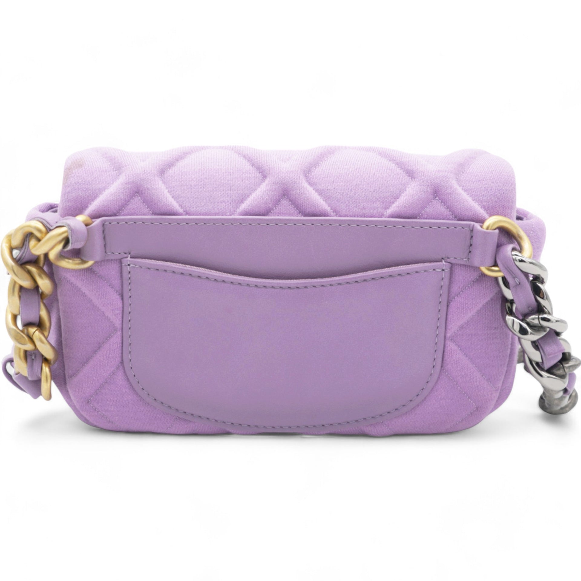 Jersey Lambskin Quilted Medium Chanel 19 Light Flap Purple