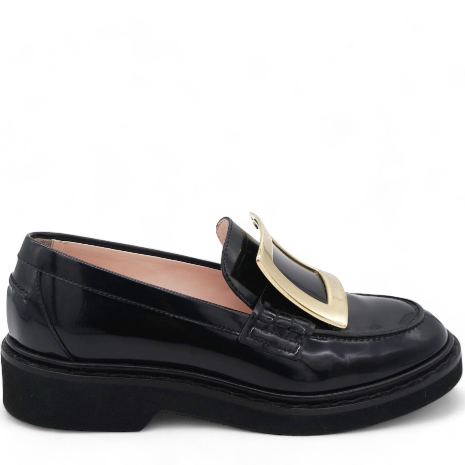 Viv' Rangers Metal Buckle Loafers in Leather 36