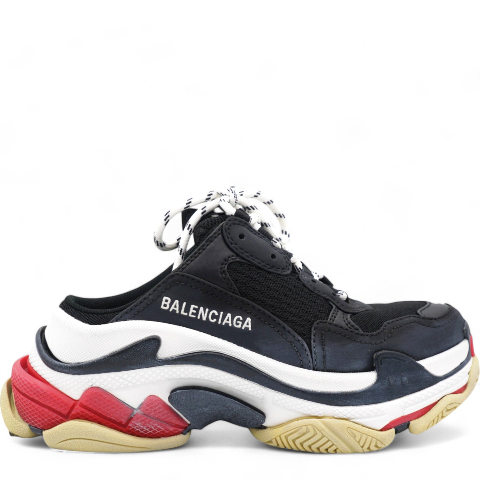 Balenciaga Calfskin Mesh Womens Triple S Retro Sneakers Size 35 STYLISHTOP