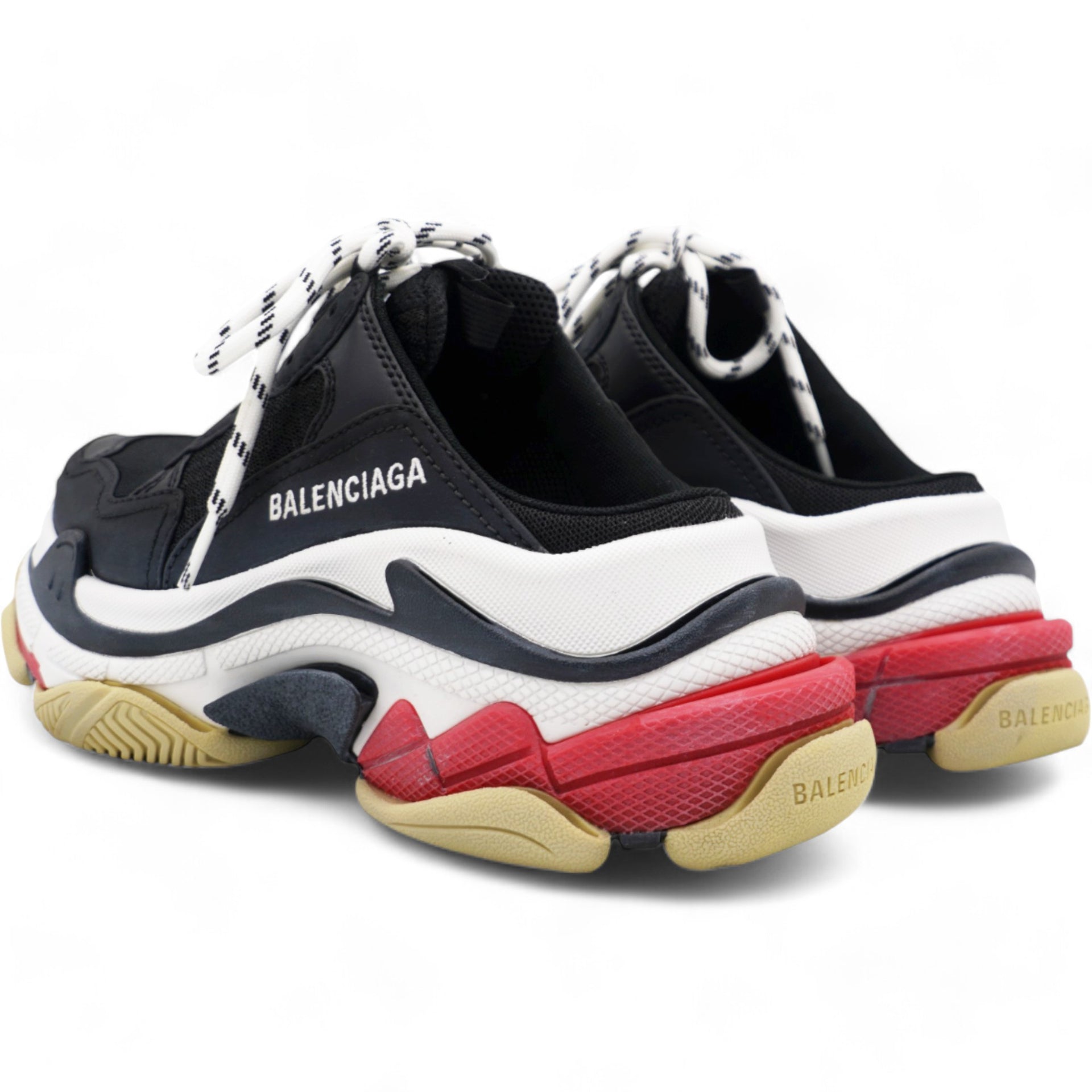 Balenciaga Calfskin Mesh Womens Triple S Retro Sneakers Size 35 STYLISHTOP