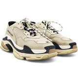 Light Beige/Cream/Grey Leather, Mesh Triple S Clear Sneakers Size38