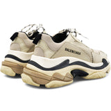 Light Beige/Cream/Grey Leather, Mesh Triple S Clear Sneakers Size38