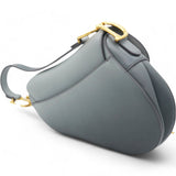 Grained Calfskin Saddle Bag Sky Blue