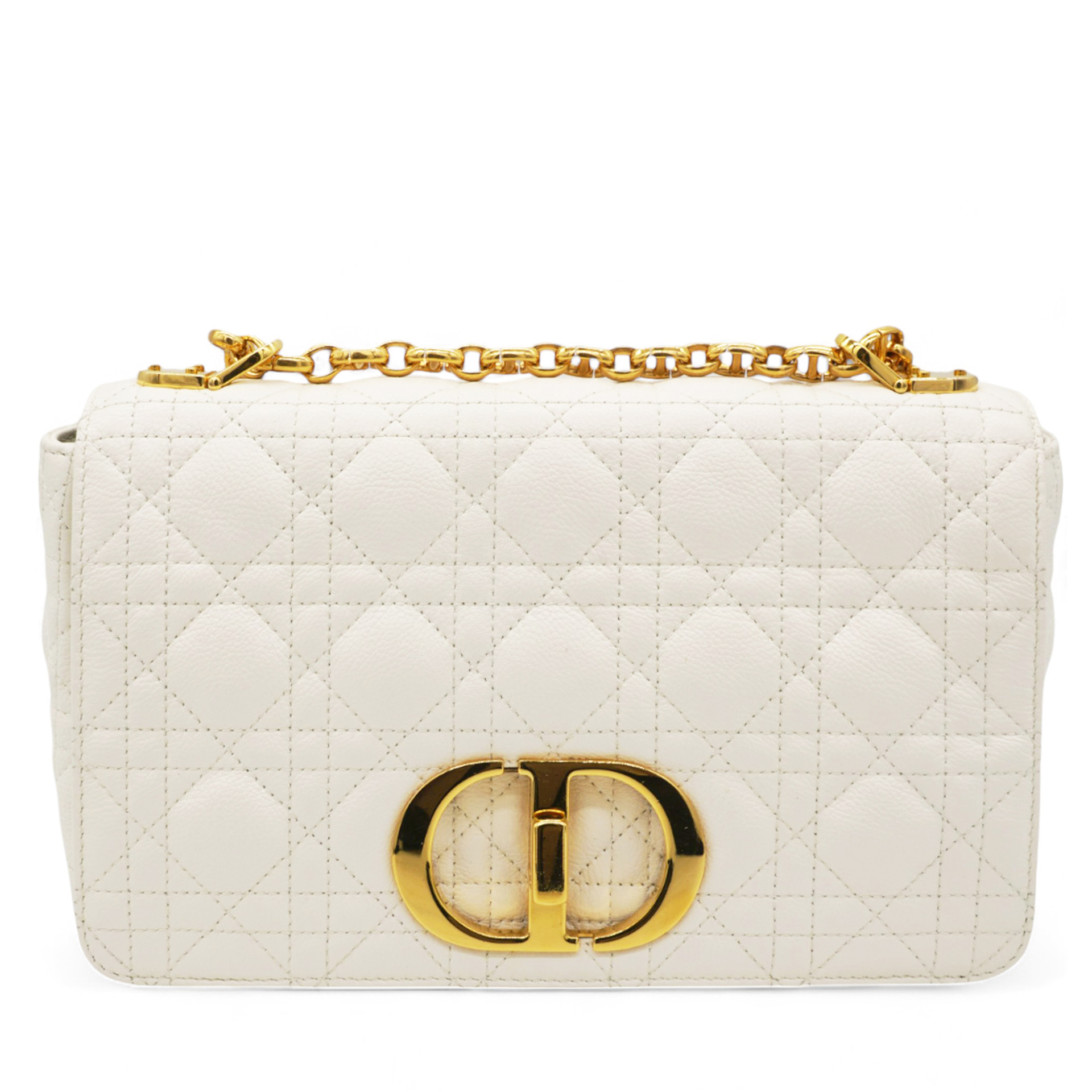 Lambskin Cannage Medium Caro Bag Ivory