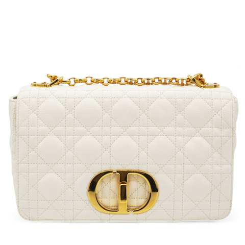 Lambskin Cannage Medium Caro Bag Ivory