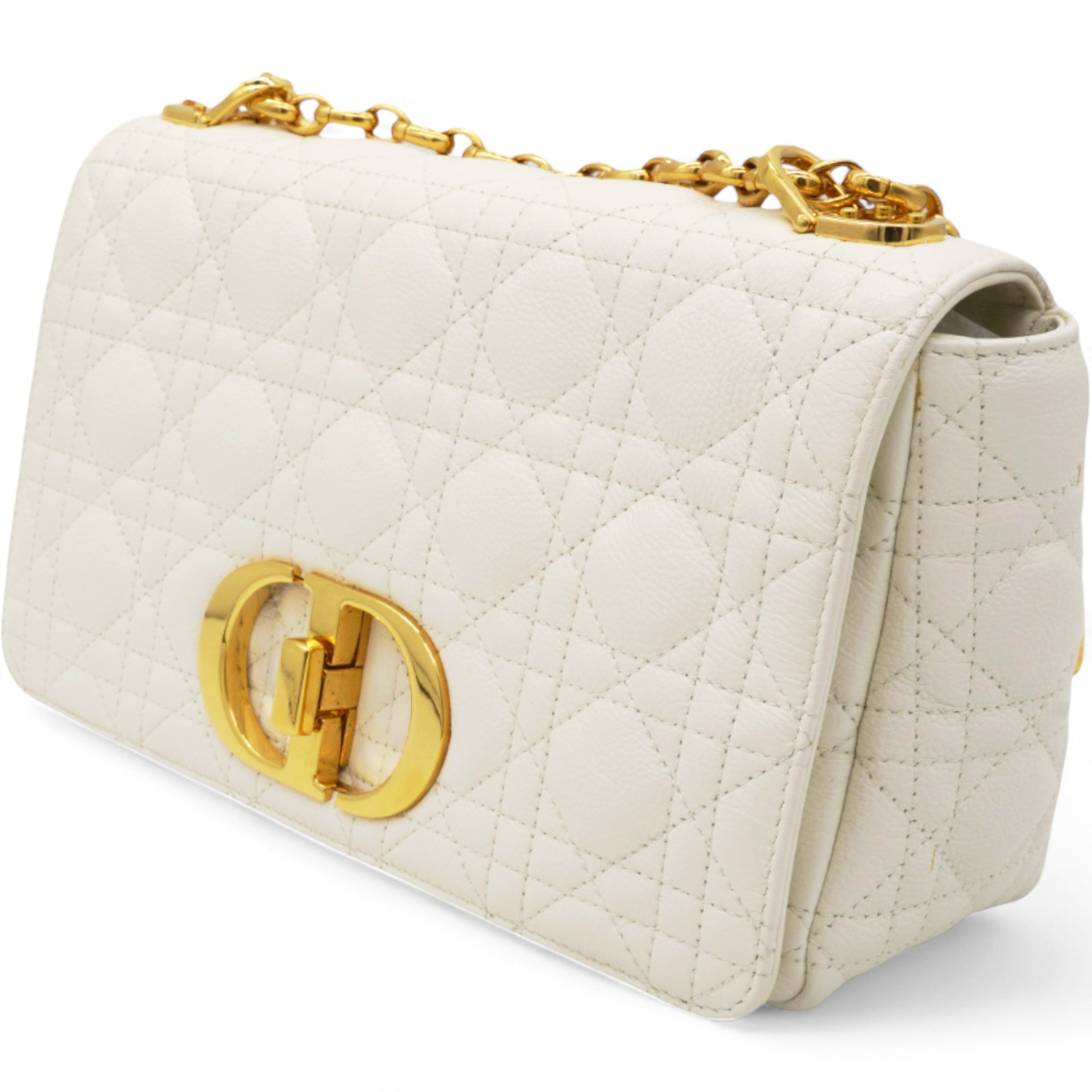 Lambskin Cannage Medium Caro Bag Ivory