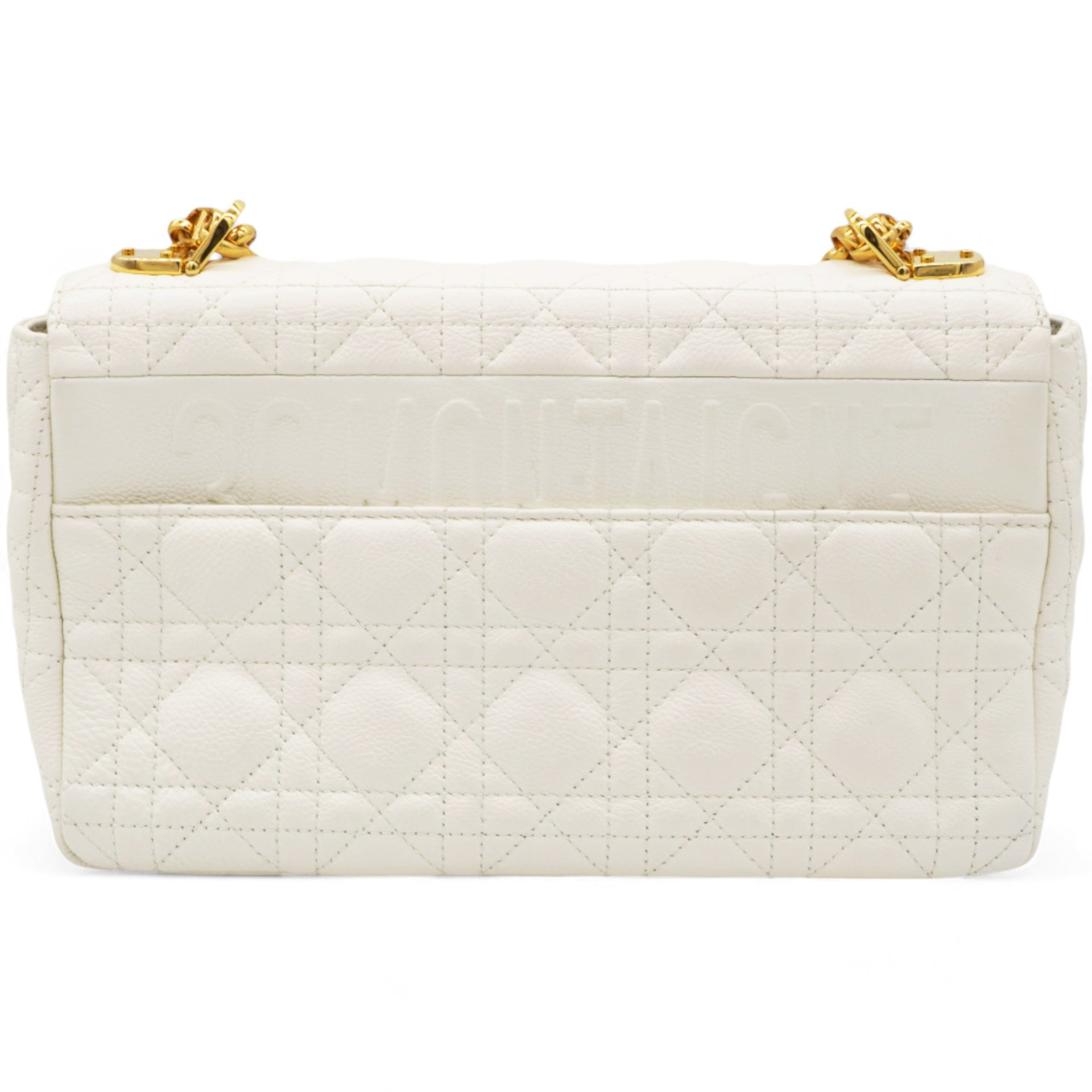 Lambskin Cannage Medium Caro Bag Ivory