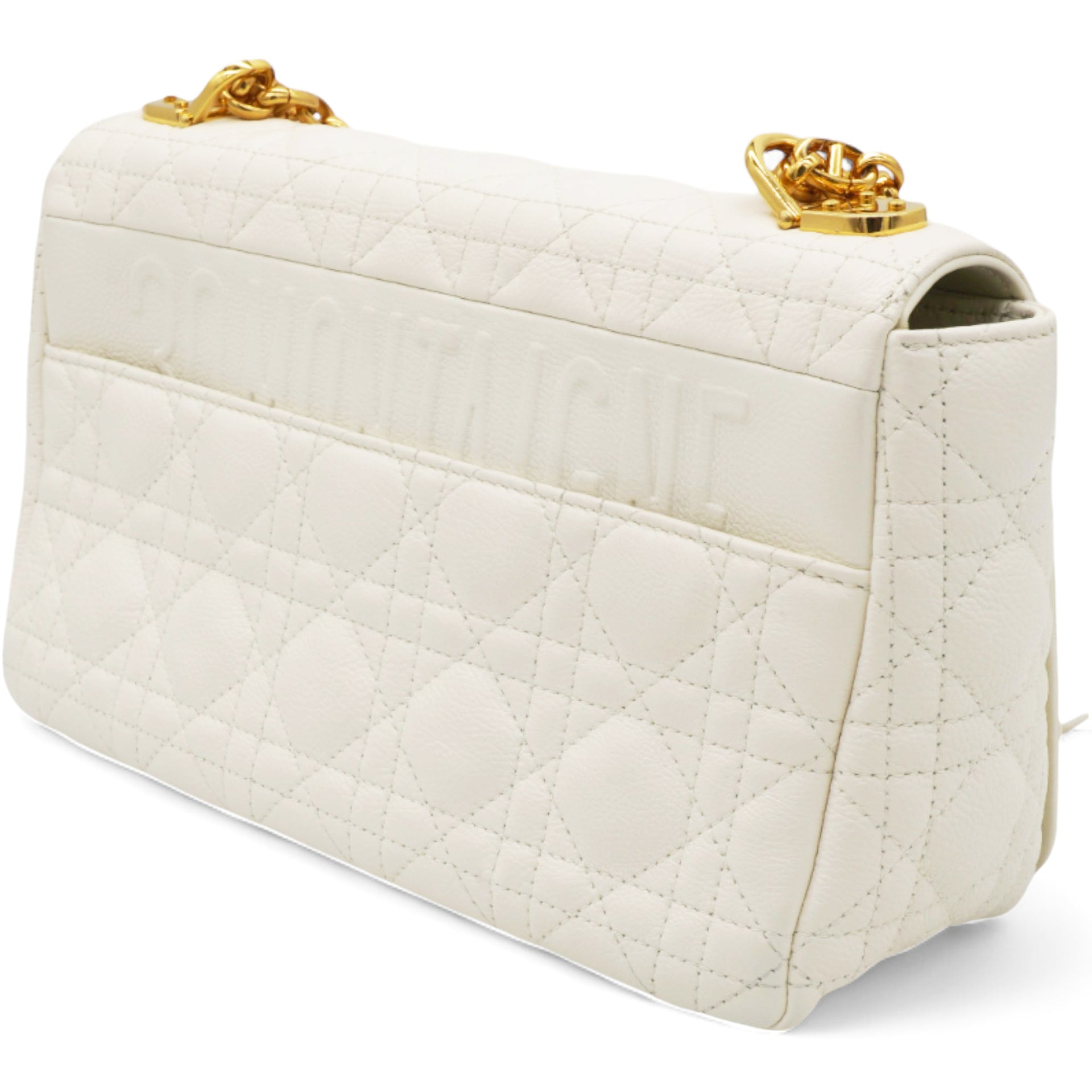 Lambskin Cannage Medium Caro Bag Ivory