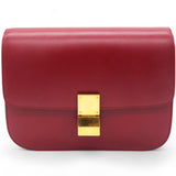 Box Calfskin Medium Classic Box Flap Bag Red