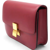 Box Calfskin Medium Classic Box Flap Bag Red