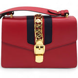 Calfskin Small Sylvie Shoulder Bag Hibiscus Red