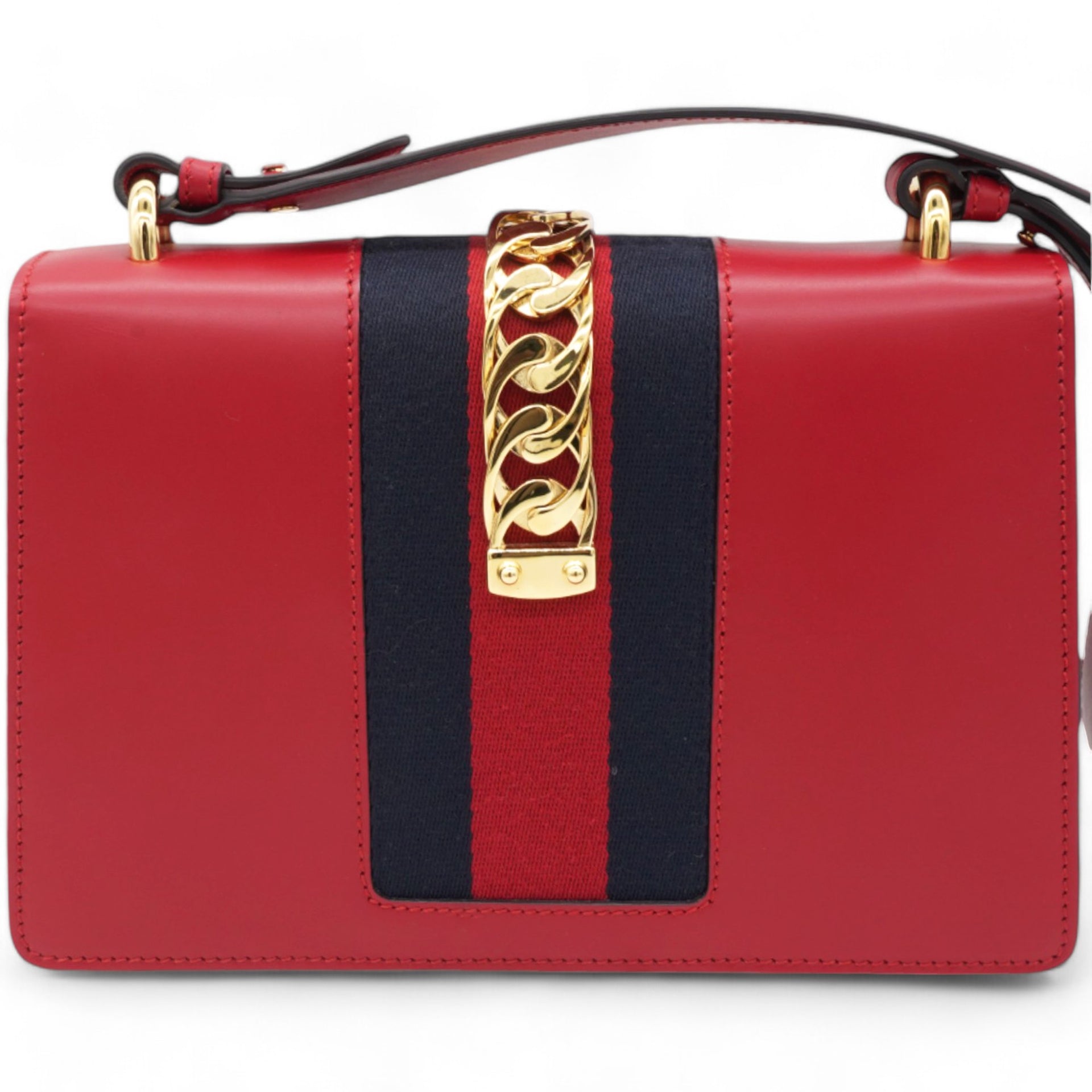 Calfskin Small Sylvie Shoulder Bag Hibiscus Red