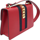 Calfskin Small Sylvie Shoulder Bag Hibiscus Red