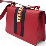 Calfskin Small Sylvie Shoulder Bag Hibiscus Red