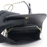 Lambskin Quilted Mini Coco Bow Clutch With Chain Black