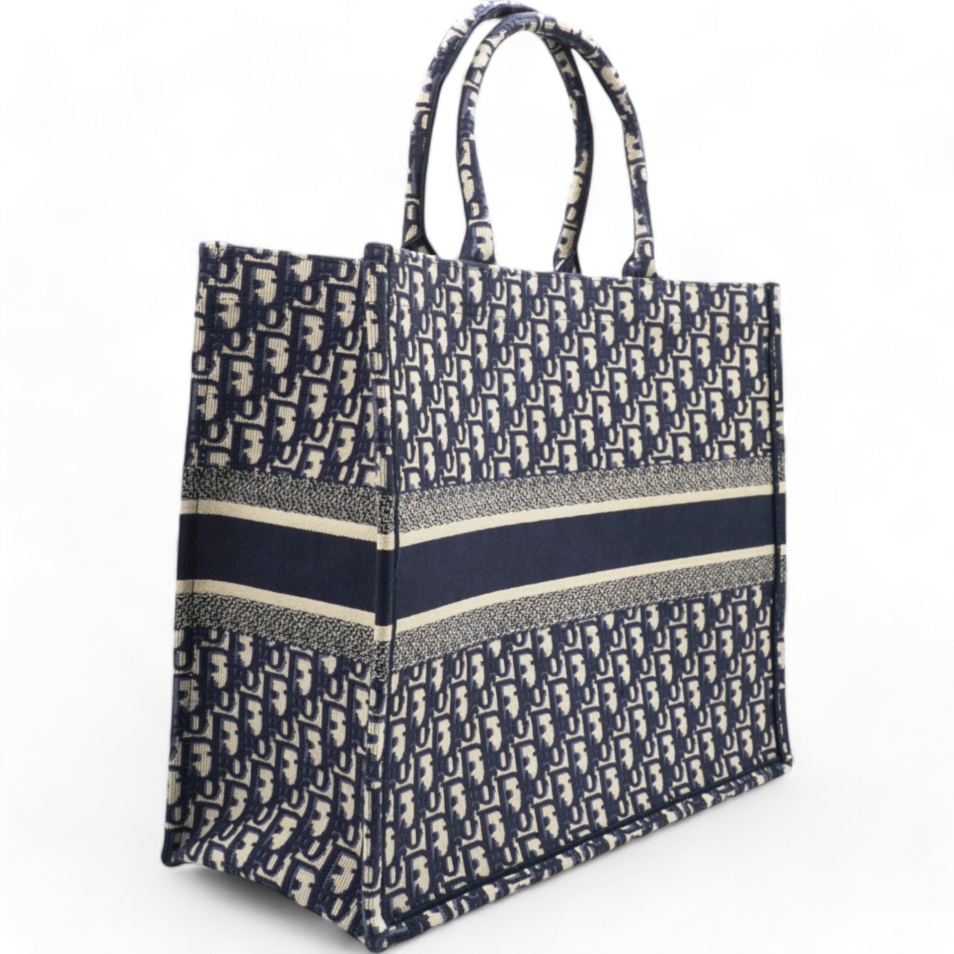 Oblique Book Tote Blue Multicolor