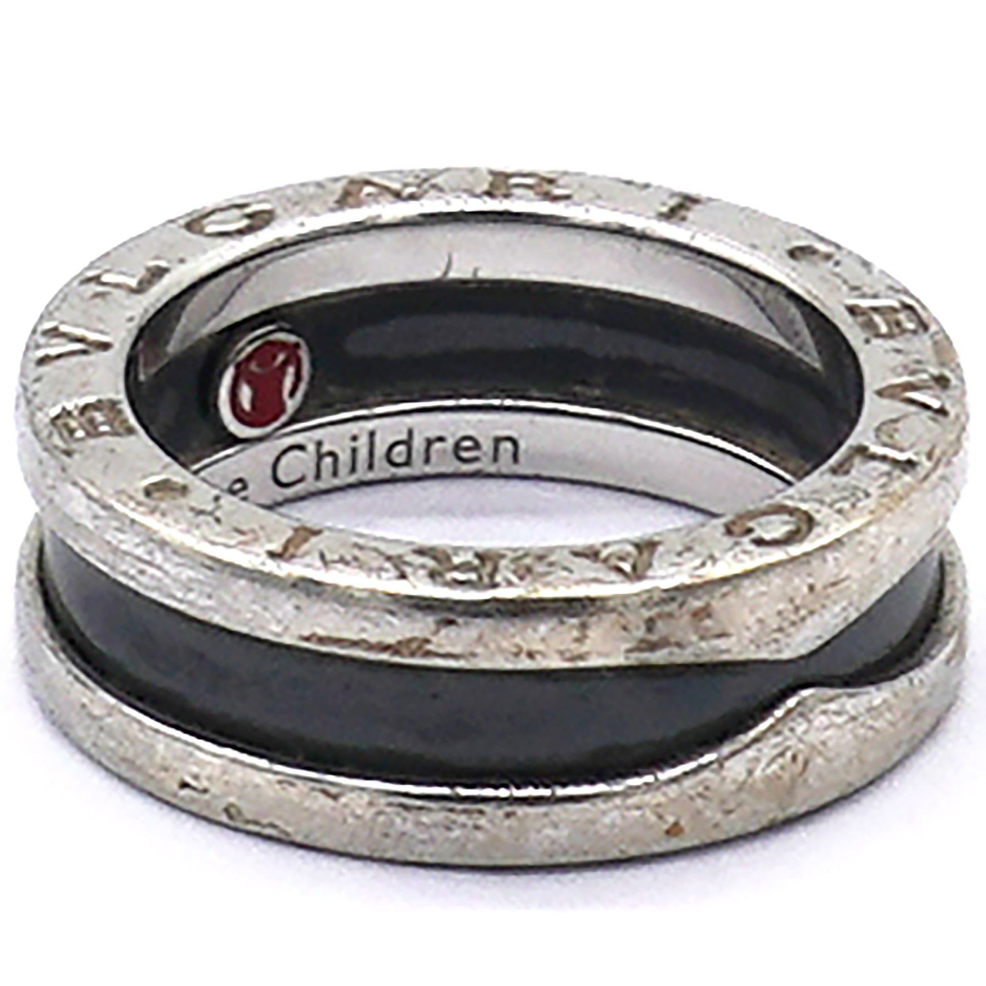 B.Zero1 Save The Children Ceramic Sterling Silver Ring Size 50