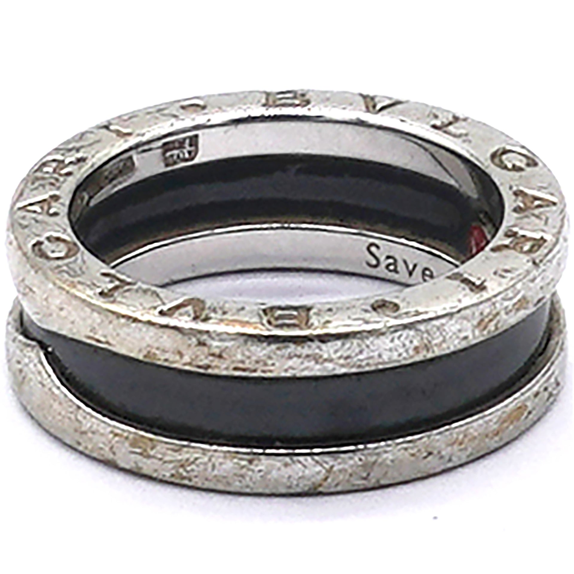 B.Zero1 Save The Children Ceramic Sterling Silver Ring Size 50