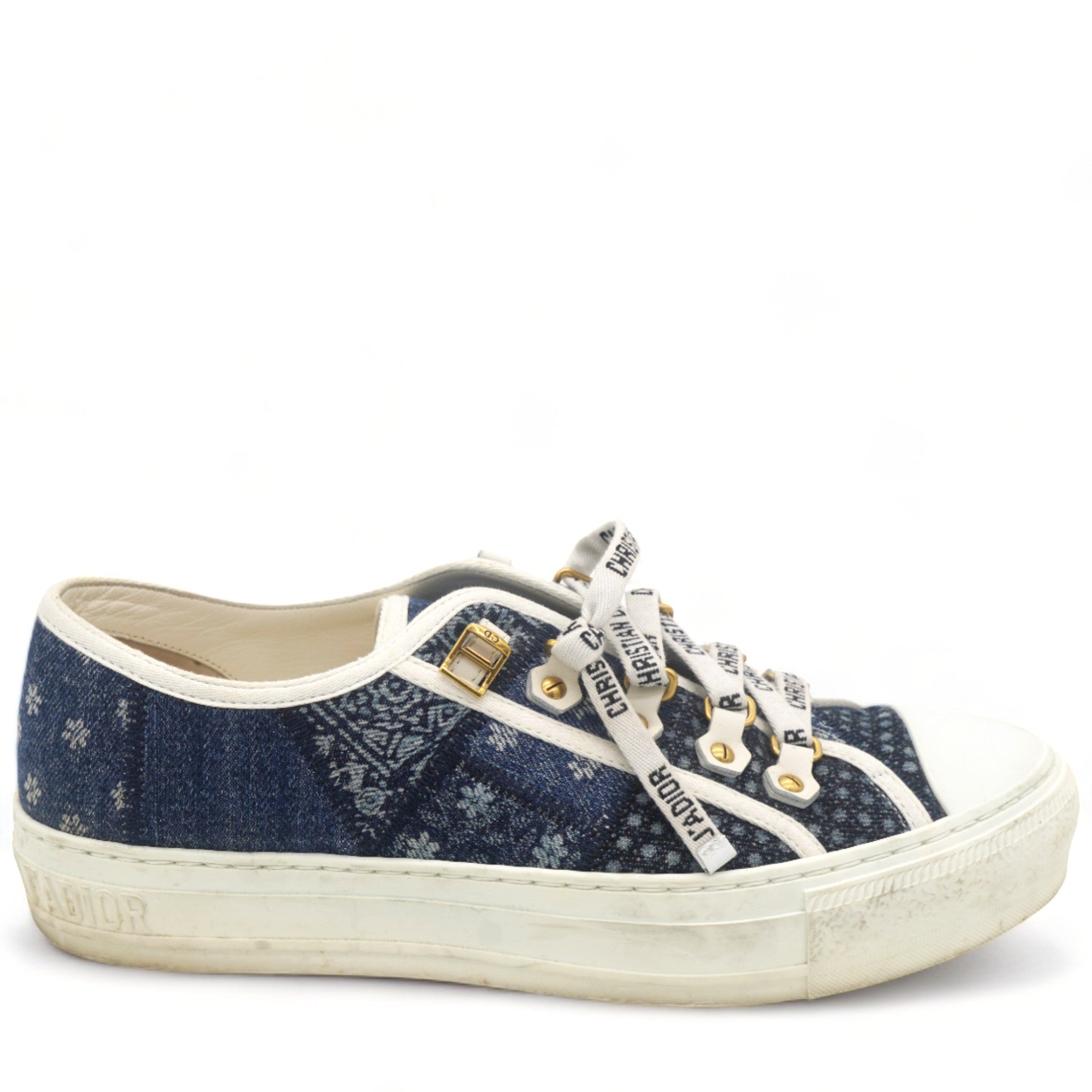 Christian Dior Walk n Dior Denim Patchwork Sneakers 38 STYLISHTOP