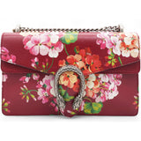 Calfskin Blooms Print Medium Dionysus Shoulder Bag Romantic Cherry Multicolor