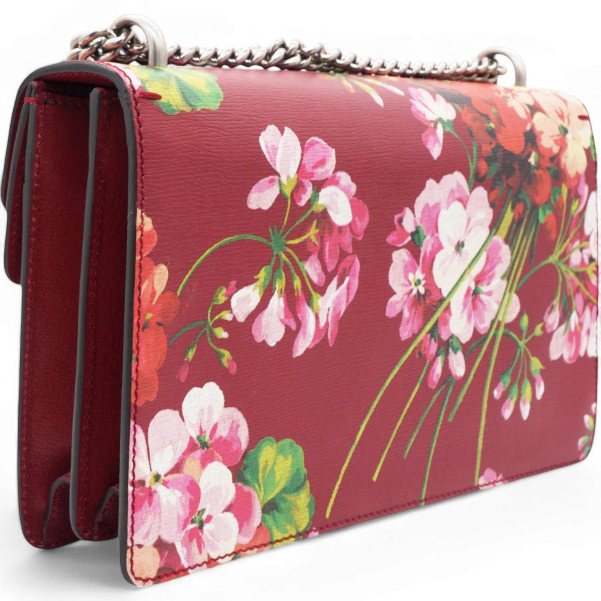 Calfskin Blooms Print Medium Dionysus Shoulder Bag Romantic Cherry Multicolor