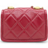 Vintage Rare Red Lambskin Micro Mini Flap