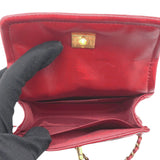 Vintage Rare Red Lambskin Micro Mini Flap