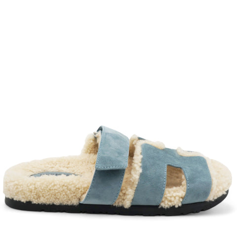 Suede Goatskin Woolskin Womens Chypre Sandals leu Pinede Ecru Size 39