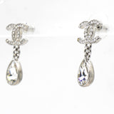 Crystal CC Teardrop Earrings Silver